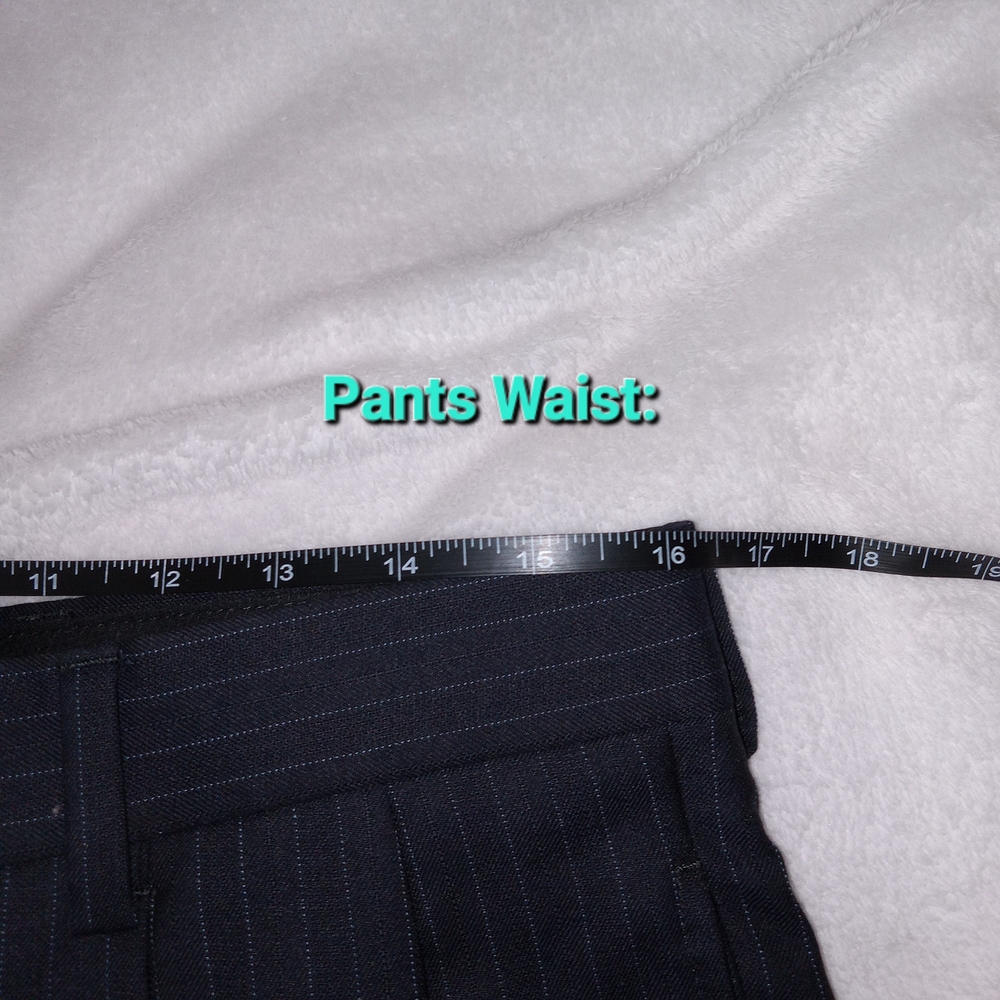 Jos A Bank Black 100% Wool Pinstriped Full Suit Set Blazer Size 38S Pants 32x28 - Picture 14 of 15